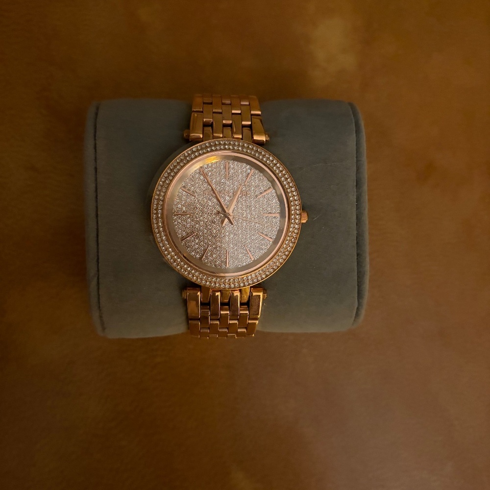 Michael Kors Darci Rose Gold Dial Rose Gold Steel Strap Watch For Women